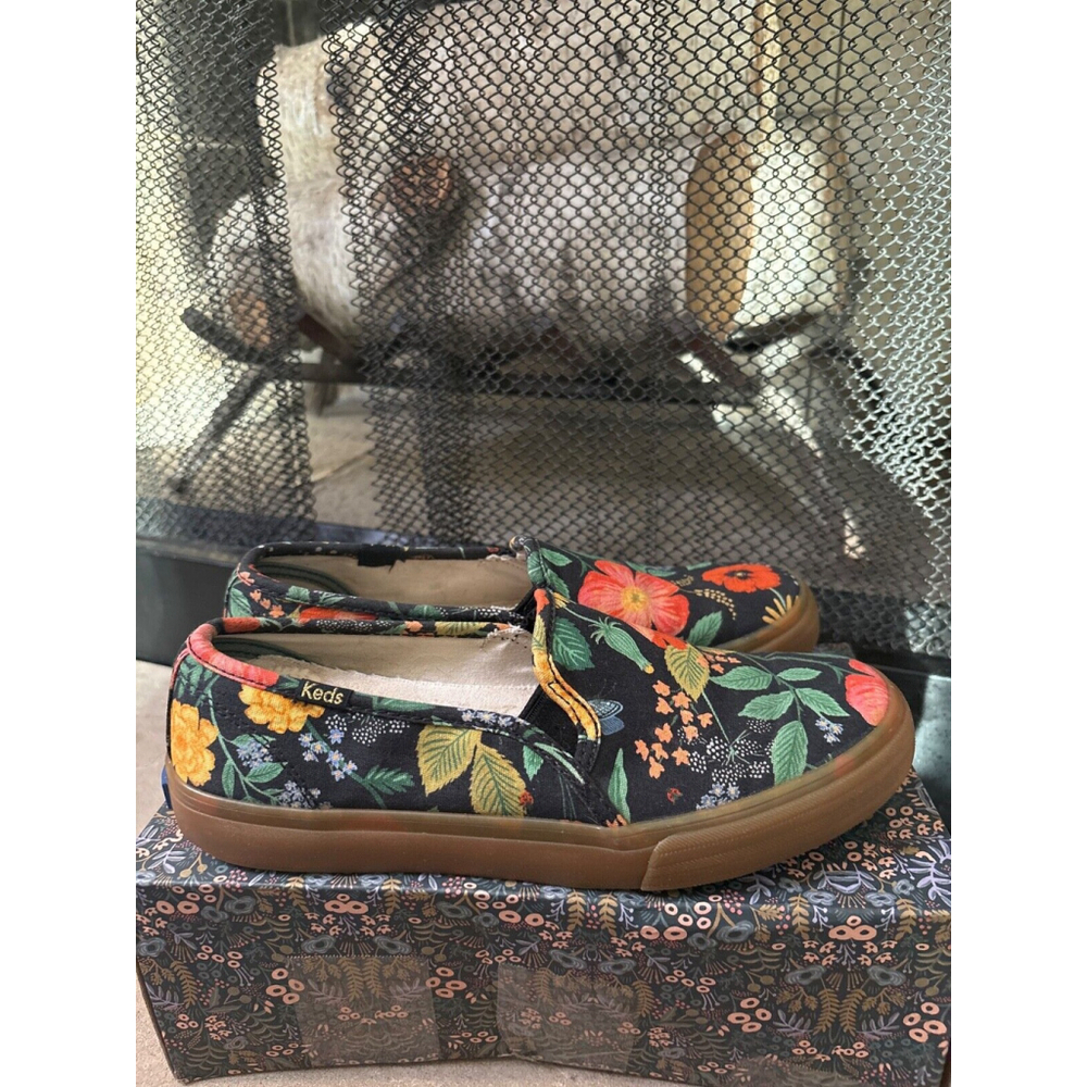 Keds X Rifle Paper Co. Floral Design Canvas Slip On Shoe Womens Size US 6.5 rare